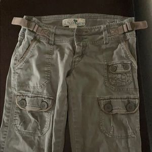 Low rise gray cargo pants